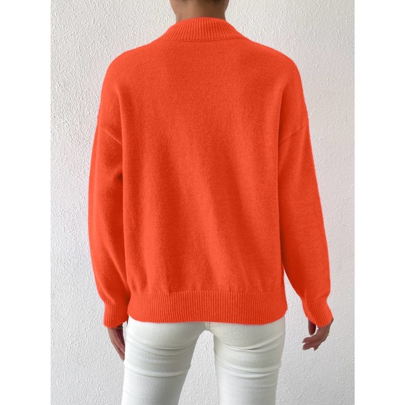 minimalist Mock Neck cozy knit Sweater black - Picture 7 of 12